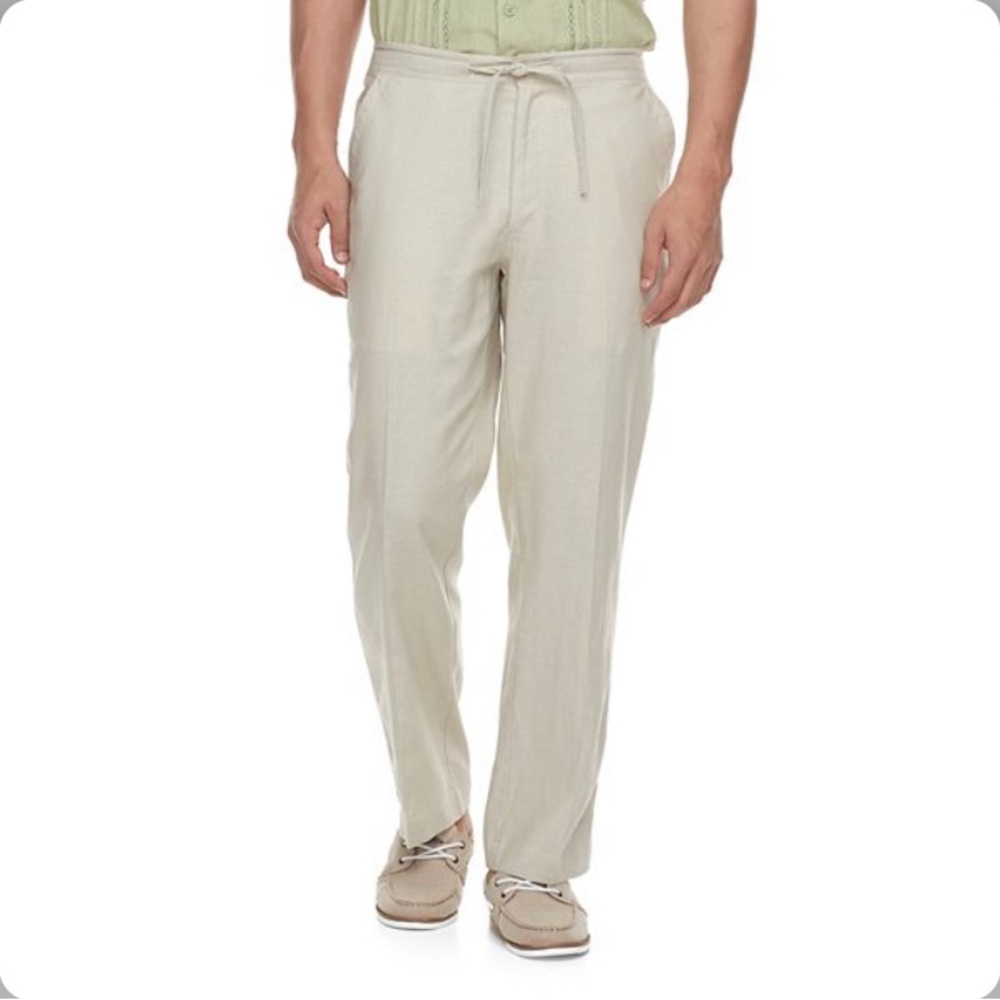 Havanera Classic-Fit Linen-Blend 32-inch Inseam Drawstring Pants Size 3X